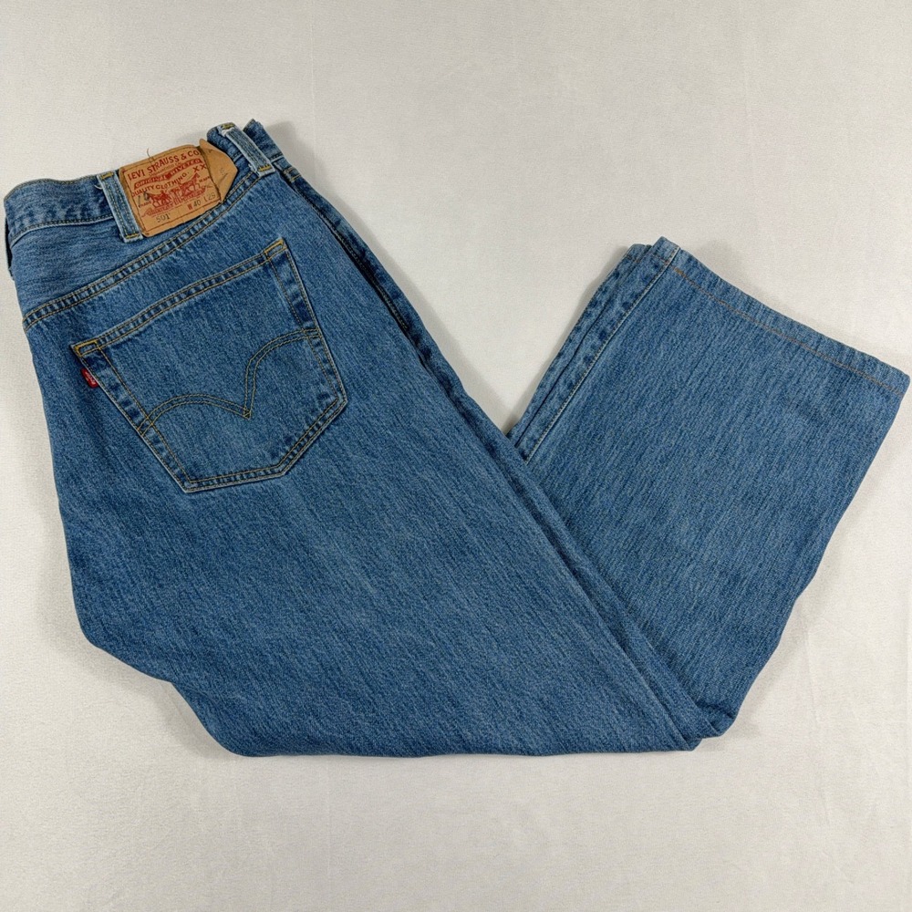 Levi's 501 Original Straight Leg Button Fly Jeans Y2K 40x29 Medium Wash‎ Blue